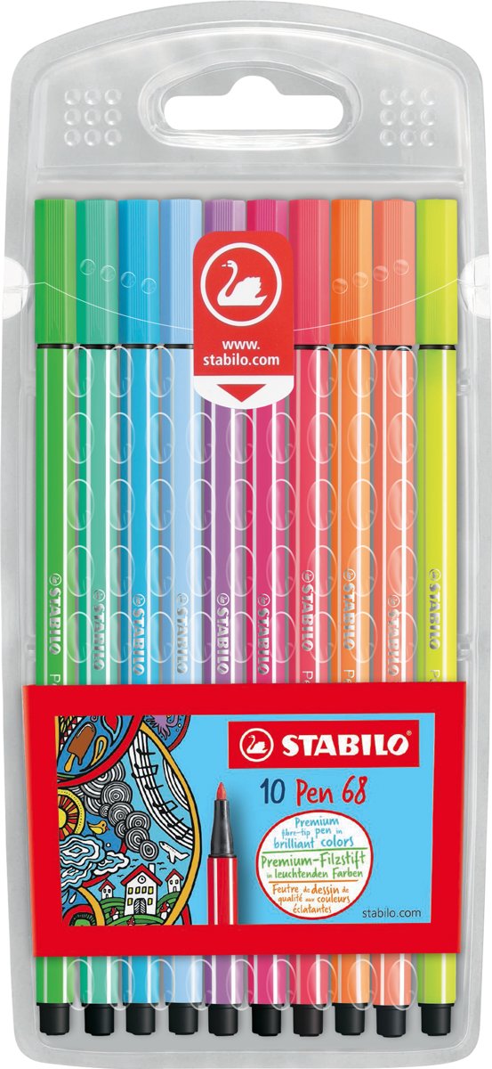 PREMIUM kleurstiften - STABILO Pen 68 etui - 10 kleuren