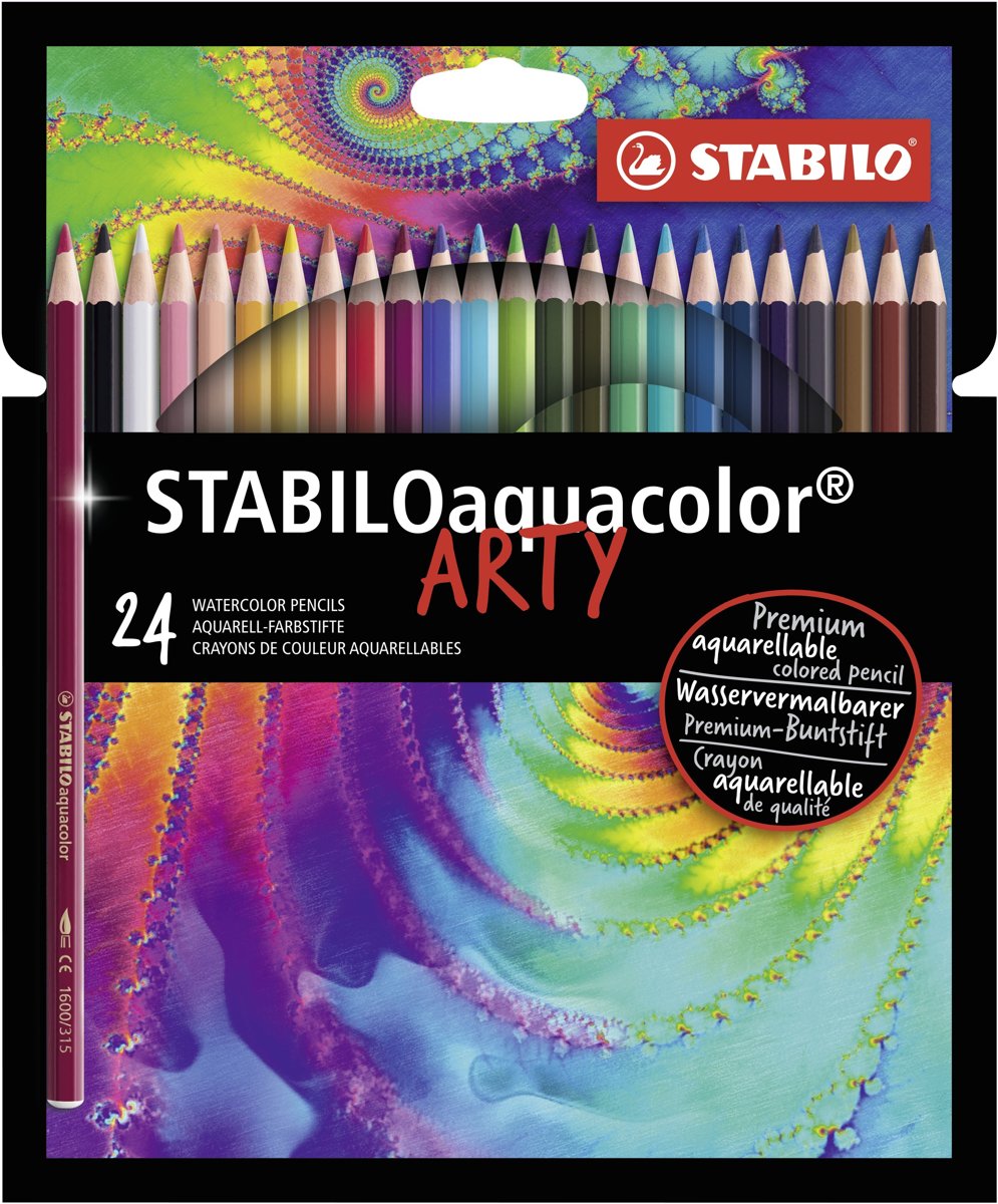 STABILO Aquacolor Kleurpotloden ARTY etui 24 Kleuren