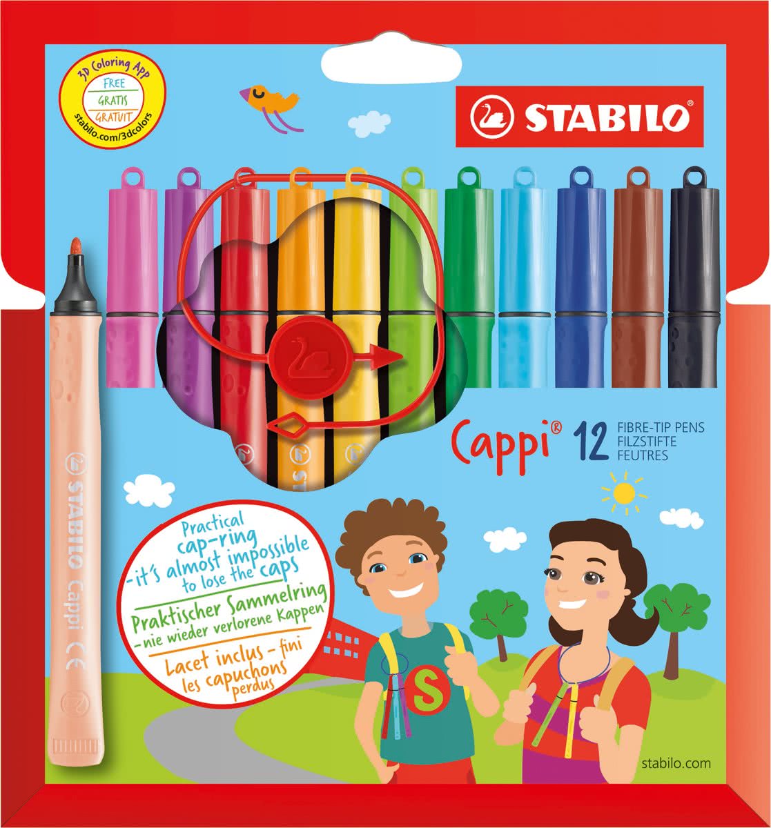 STABILO Cappi Viltstiften - Etui 12 stuks