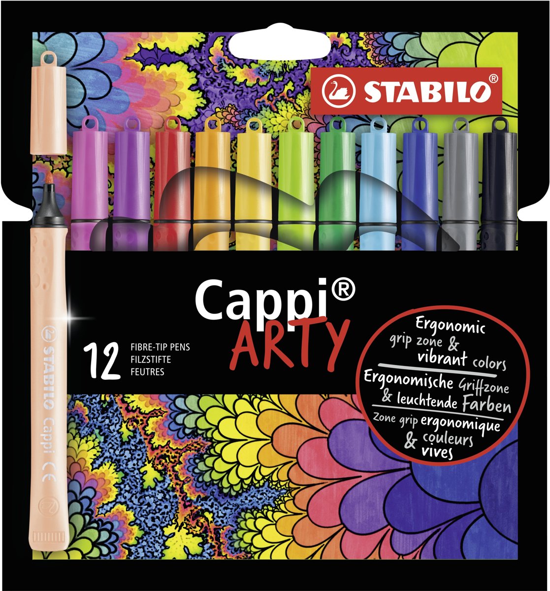 STABILO Cappi Viltstiften ARTY Etui 12 kleuren