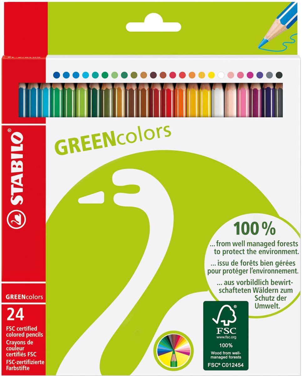   GREENcolors Kleurpotloden - Etui 24 stuks