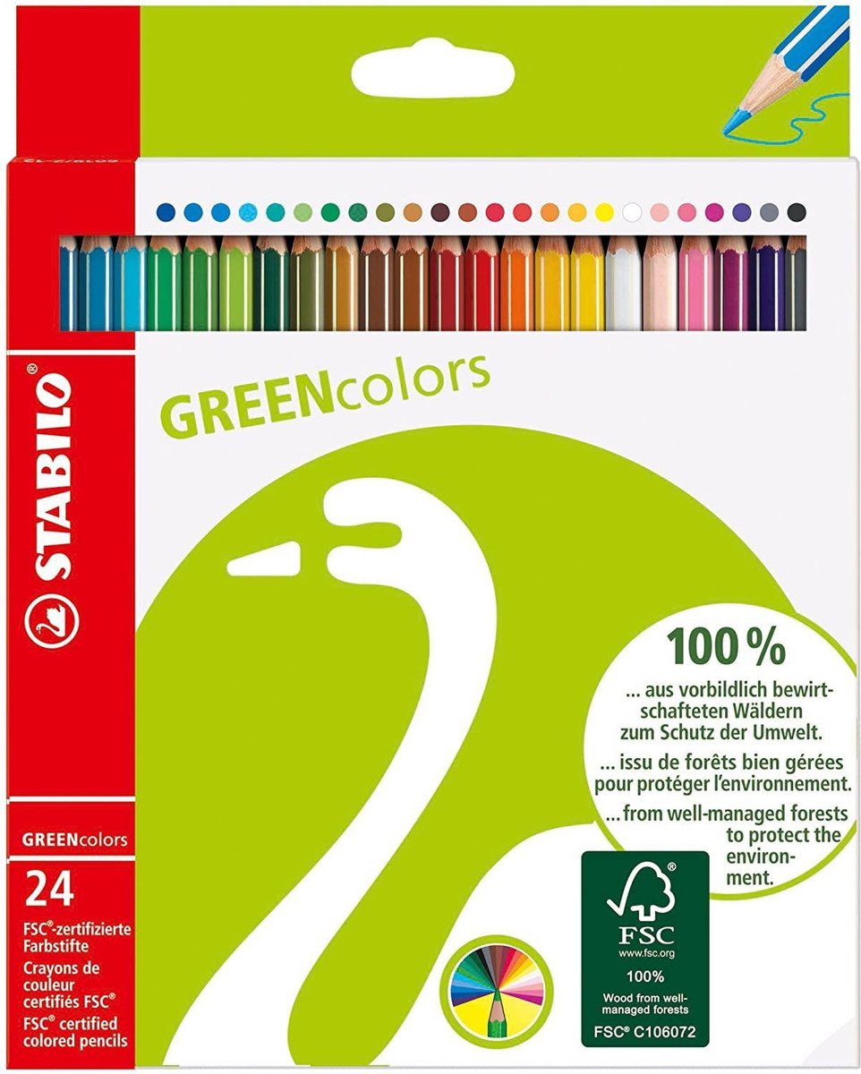 STABILO GREENcolors Kleurpotloden - Etui 24 stuks