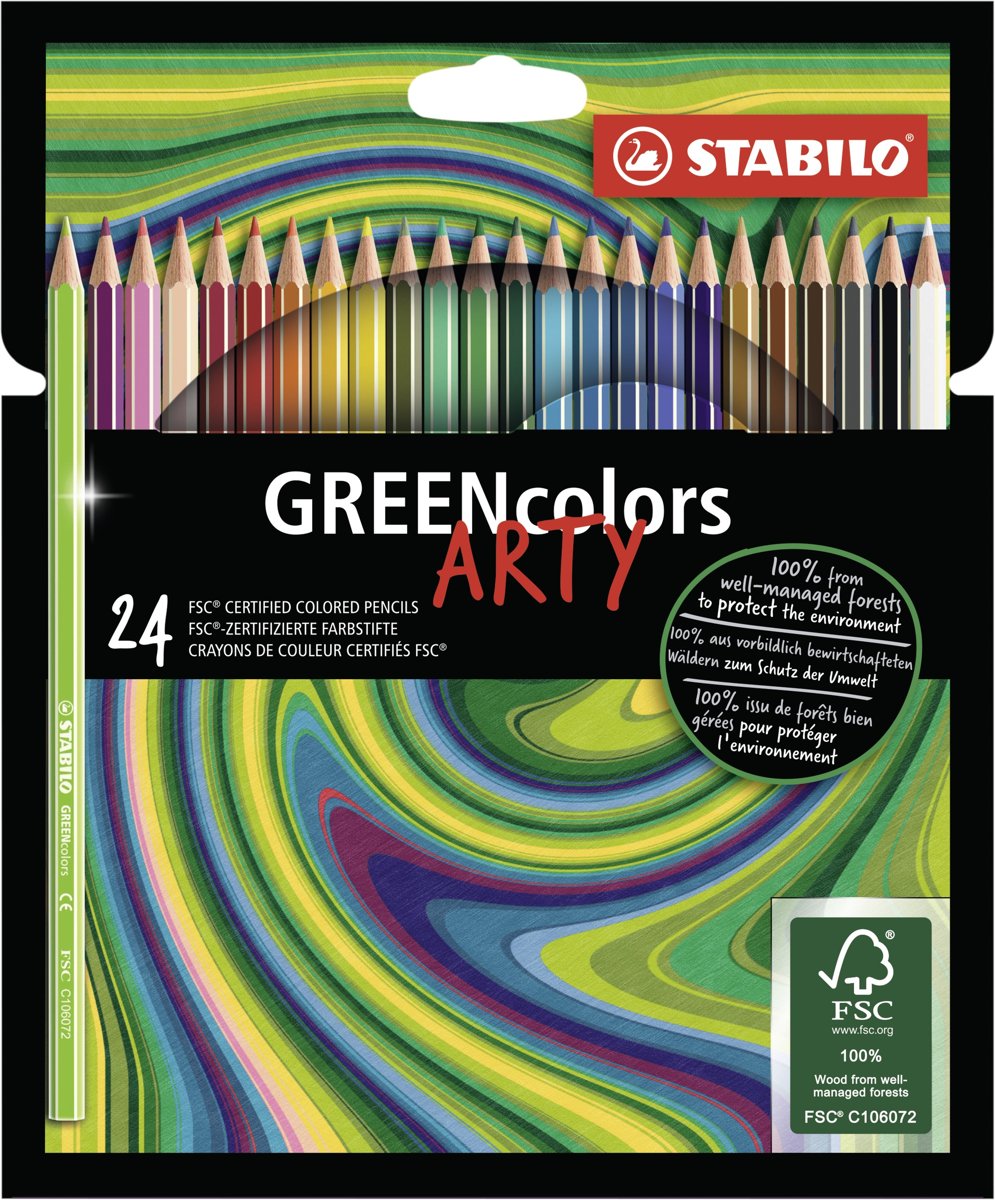   GREENcolors Kleurpotloden ARTY Etui 24 Kleuren