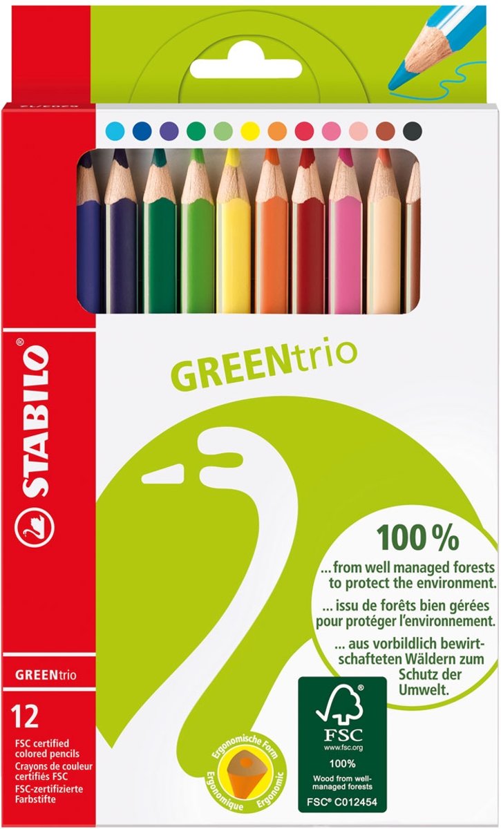   GREENtrio 4,2 mm Kleurpotloden - Etui 12 stuks