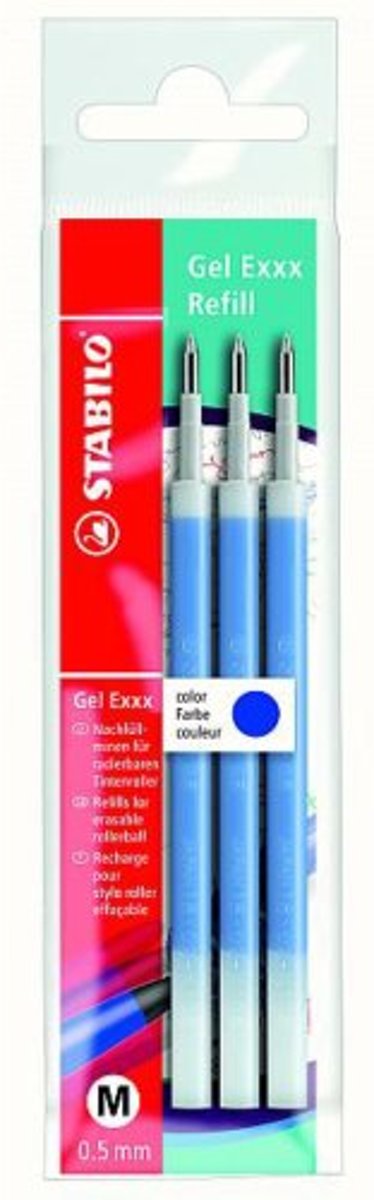 STABILO Gel Exxx refill, blauw 3 stuks ECO-Pack