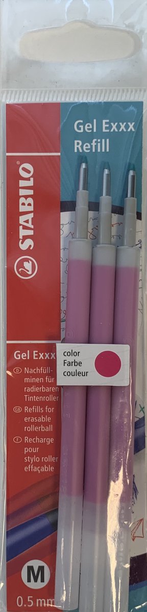 STABILO Gel Exxx refill, roze 3 stuks ECO-Pack