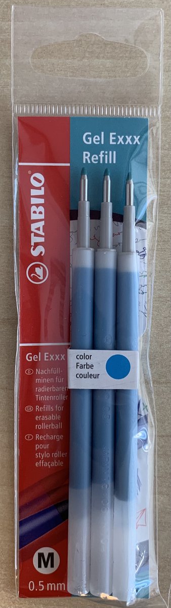 STABILO Gel Exxx refill, turquoise 3 stuks ECO-Pack