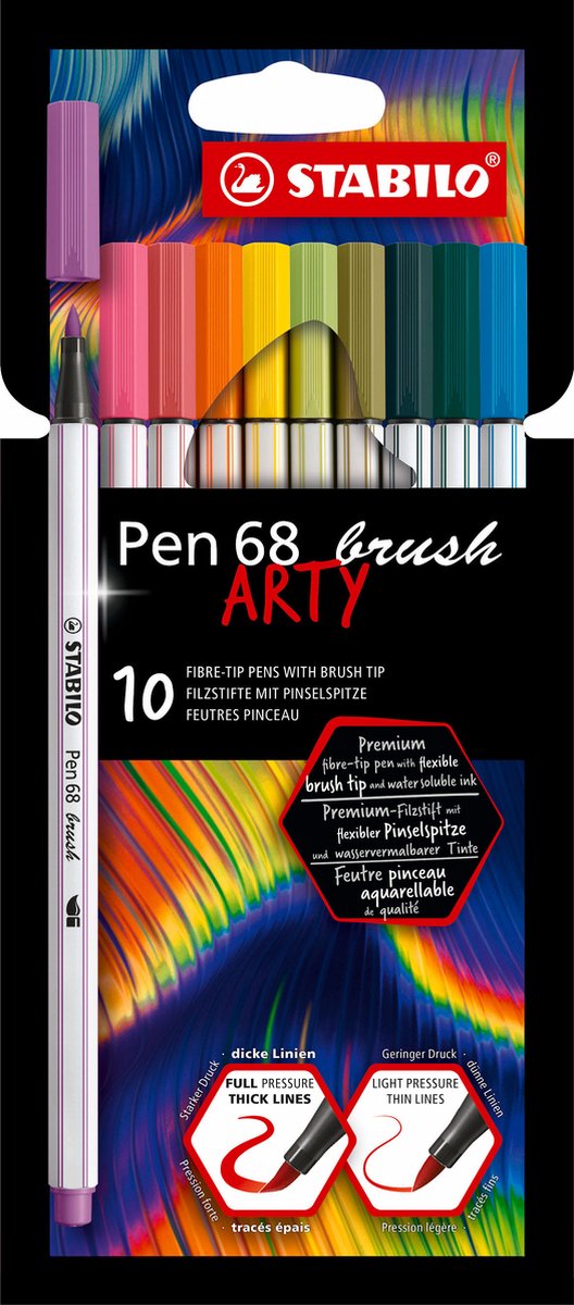 STABILO Pen 68 Brush Arty etui 10 stuks