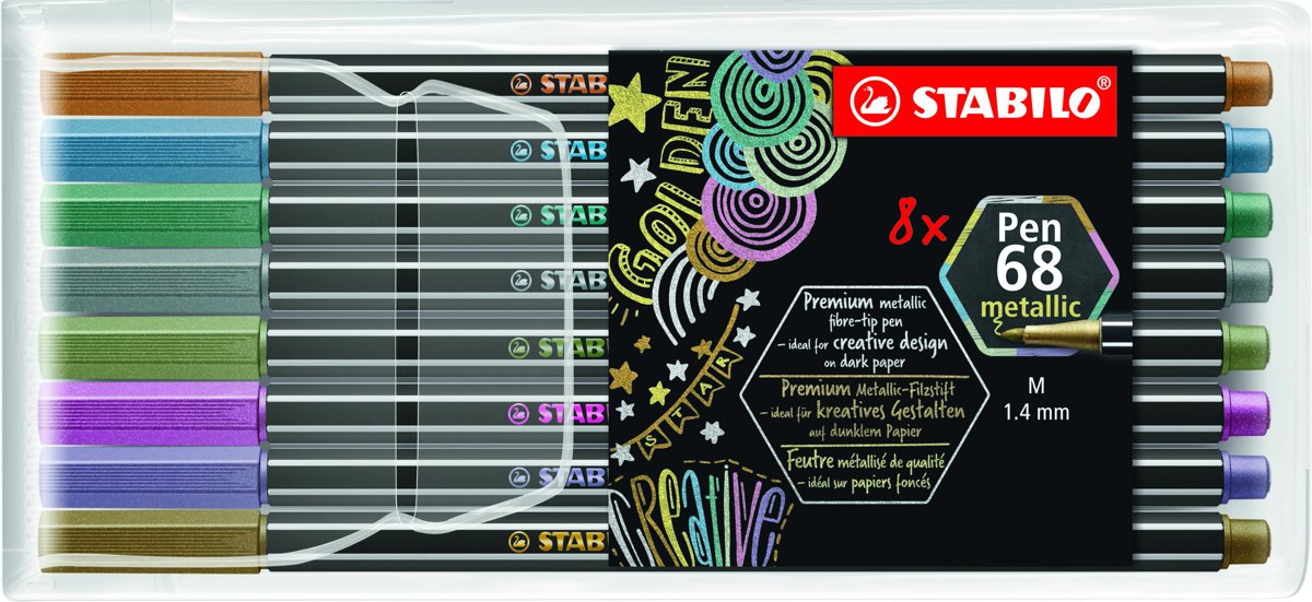 STABILO Pen 68 Metallic - Etui 8 stuks