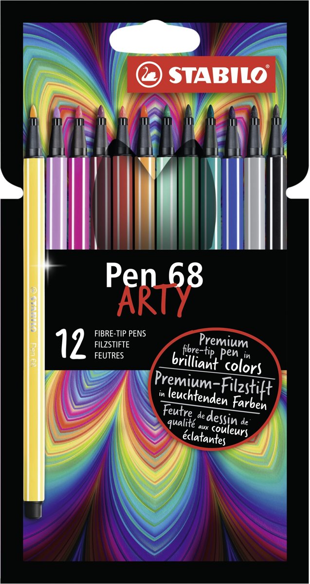   Pen 68 Viltstiften ARTY Etui 12 Kleuren