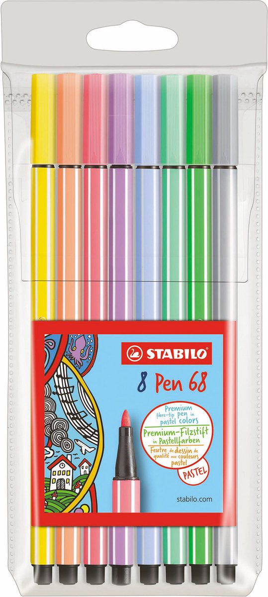 STABILO Pen 68 pastel etui 8 stuks