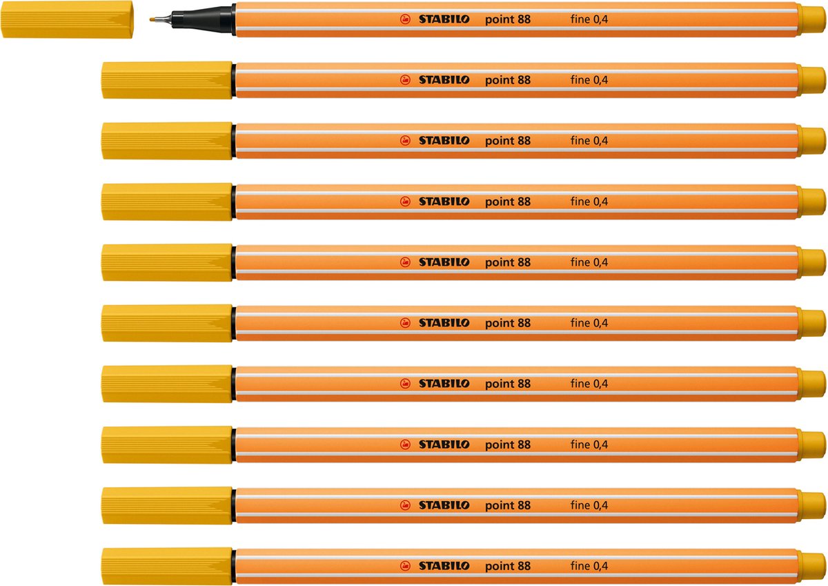 STABILO point 88 - Premium Fineliner - Fine 0,4 mm – Curry– Doos 10 stuks