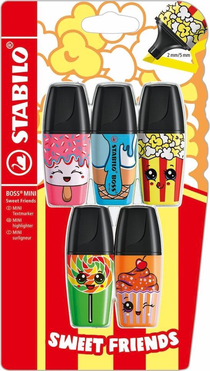 Stabilo Boss Mini Sweet Friends Markers 5 Stuks