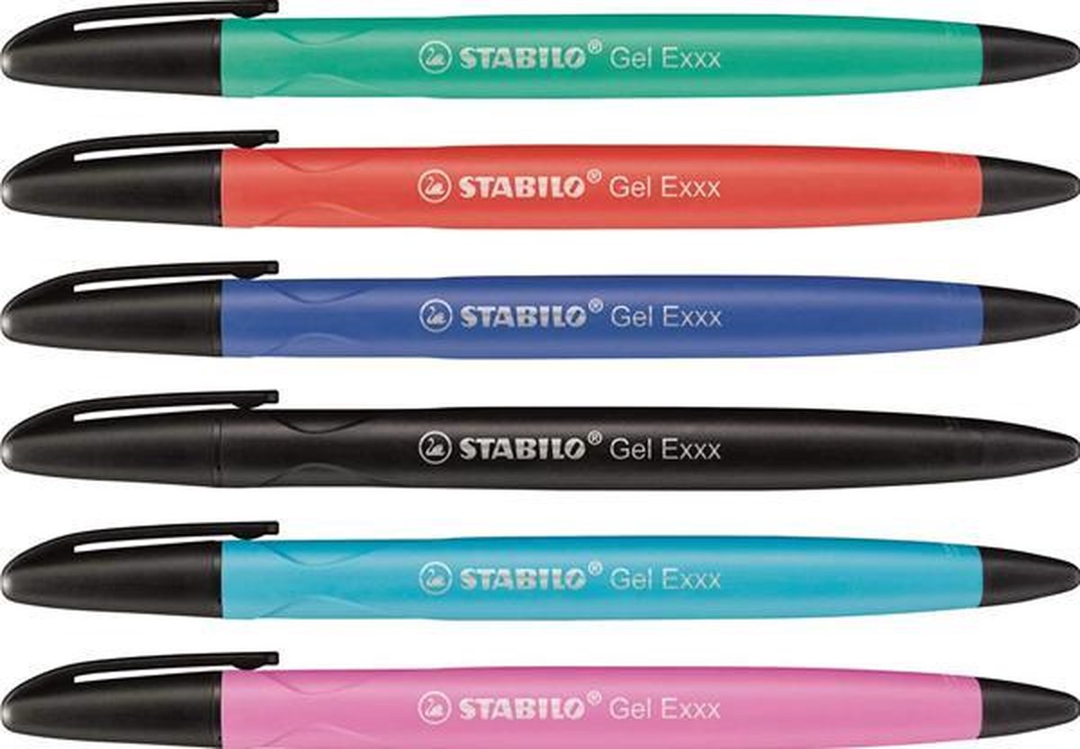 Stabilo Gel pen Exxx 3 stuks zwart, blauw en groen