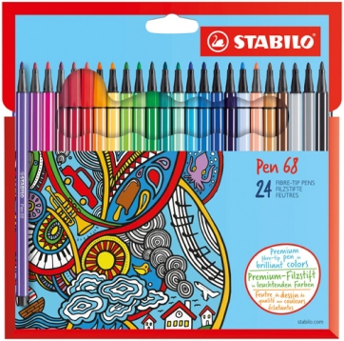 Stabilo Pen68 24 Viltstift Etui