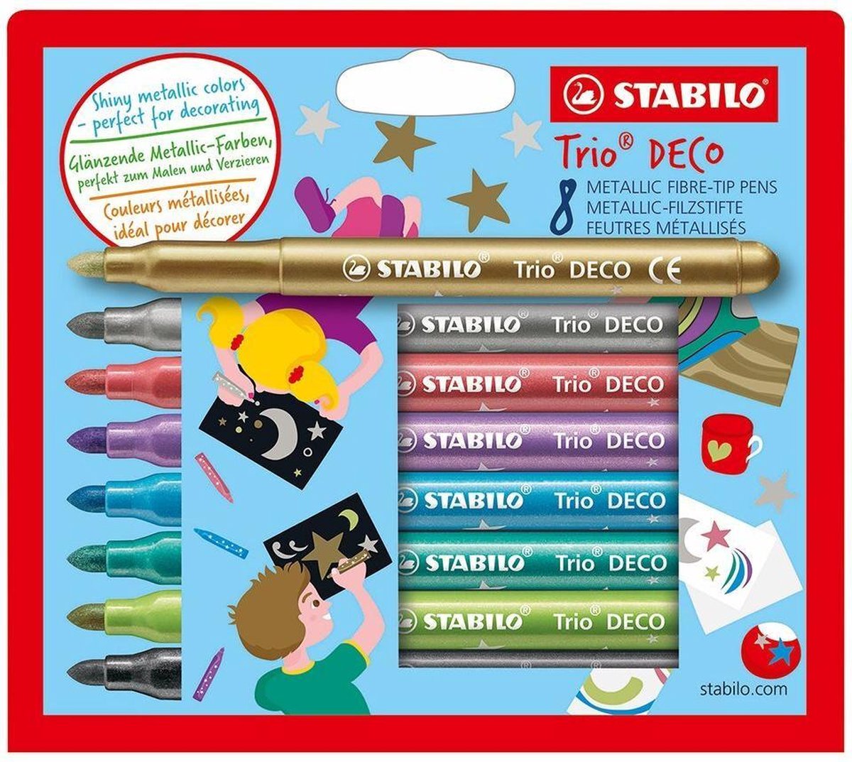 Stabilo Trio Deco Etui met 8 Metallic Stiften