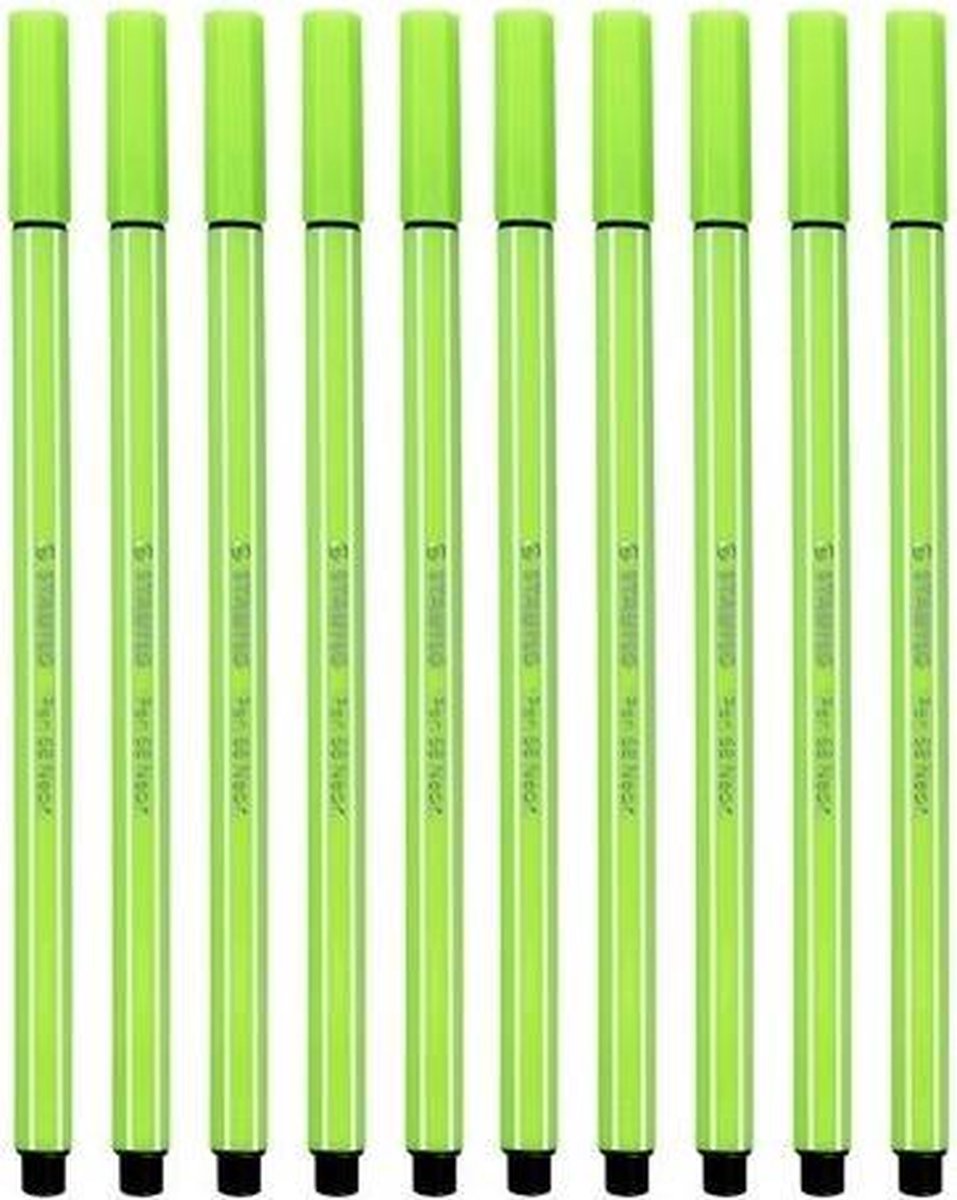 Stabilo viltstift pen68 fluo groen 10 s