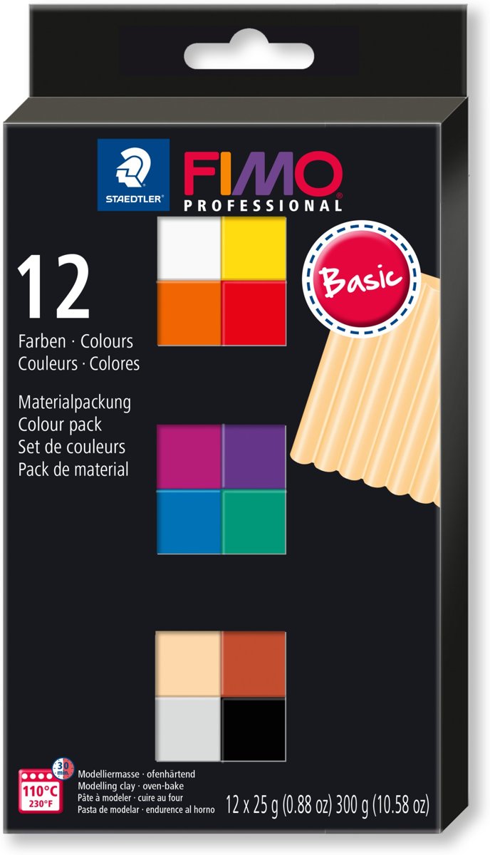 Fimo professional colour pack 12 basic colours