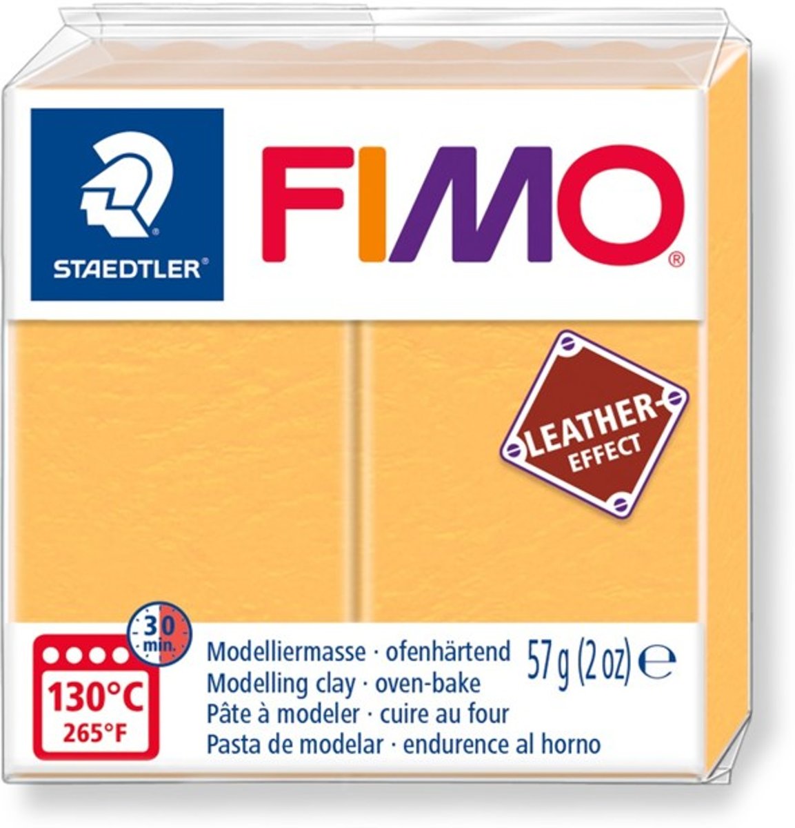 Fimo Leathereffect Boetseerklei Safraan Geel 8010-109