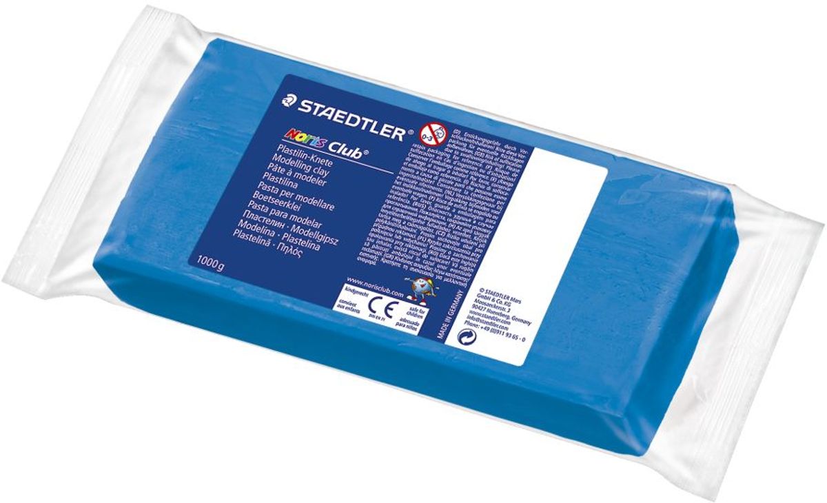 Noris boetseerklei, blok 1 kg blauw