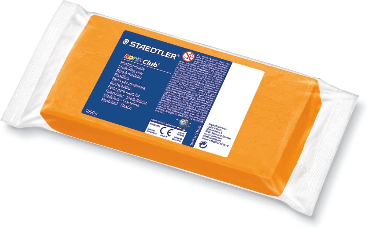 Noris boetseerklei, blok 1 kg oranje