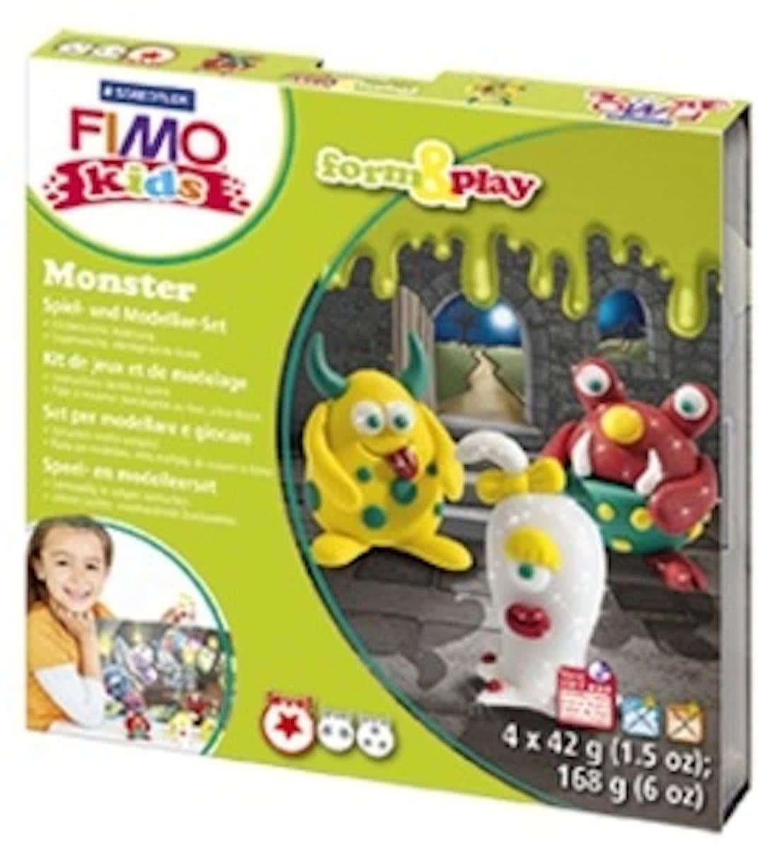 Staedtler FIMO kids 8034 Boetseerklei 42g Groen, Rood, Wit, Geel 1stuk(s)