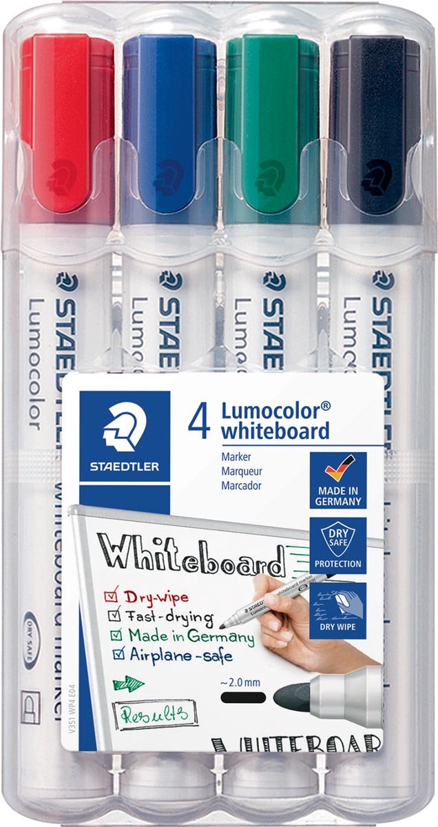 Viltstift Staedtler Lumocolor 351 whiteboard set à 4 stuks assorti - 5 stuks