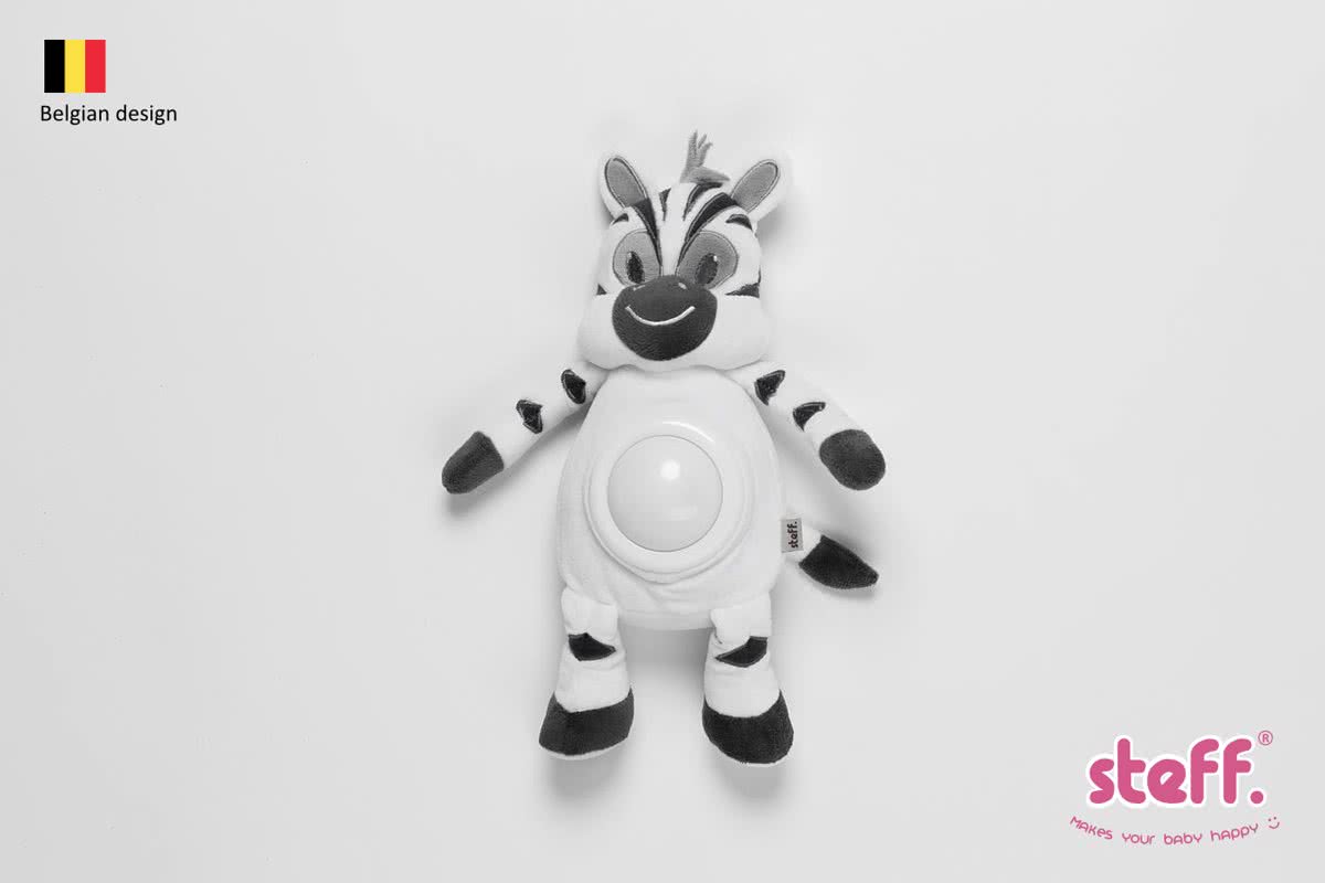 Zebra knuffel met nachtlichtje en muziek