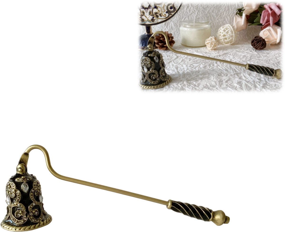 1 x   Kaarsendover - Metalen kaarsendover - Vintage - Klokvormig ontwerp - Kaarsendover - Geschikt voor geurkaarsen en woondecoratie - Elegant handmatig hulpmiddel - zwart