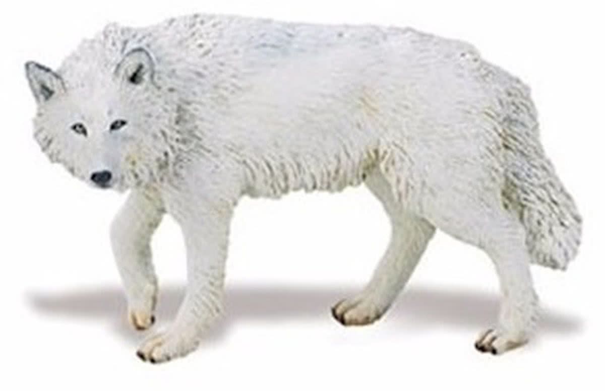 Plastic speelgoed witte wolf 9 cm