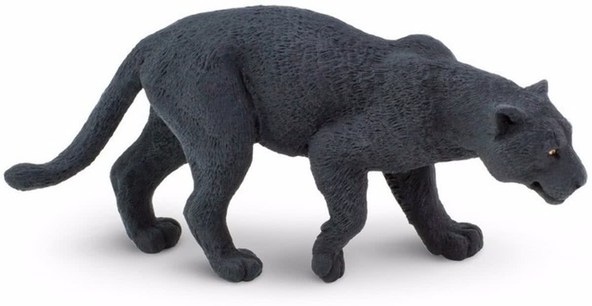 Plastic zwarte panter 10 cm - speelgoed diertje / miniatuur dier