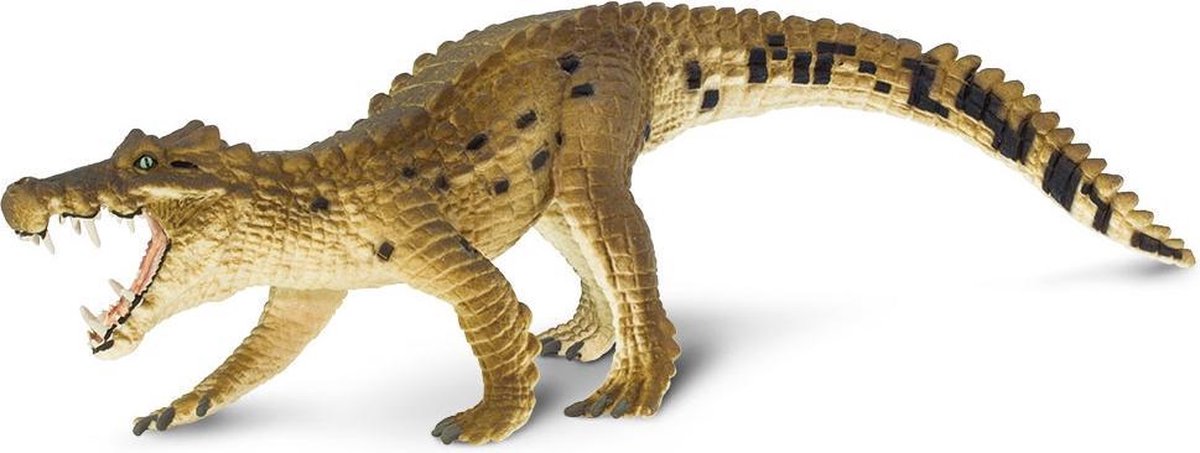 Safari Dinosaurus Kaprosuchus Junior 21 Cm Rubber Bruin/ Zwart