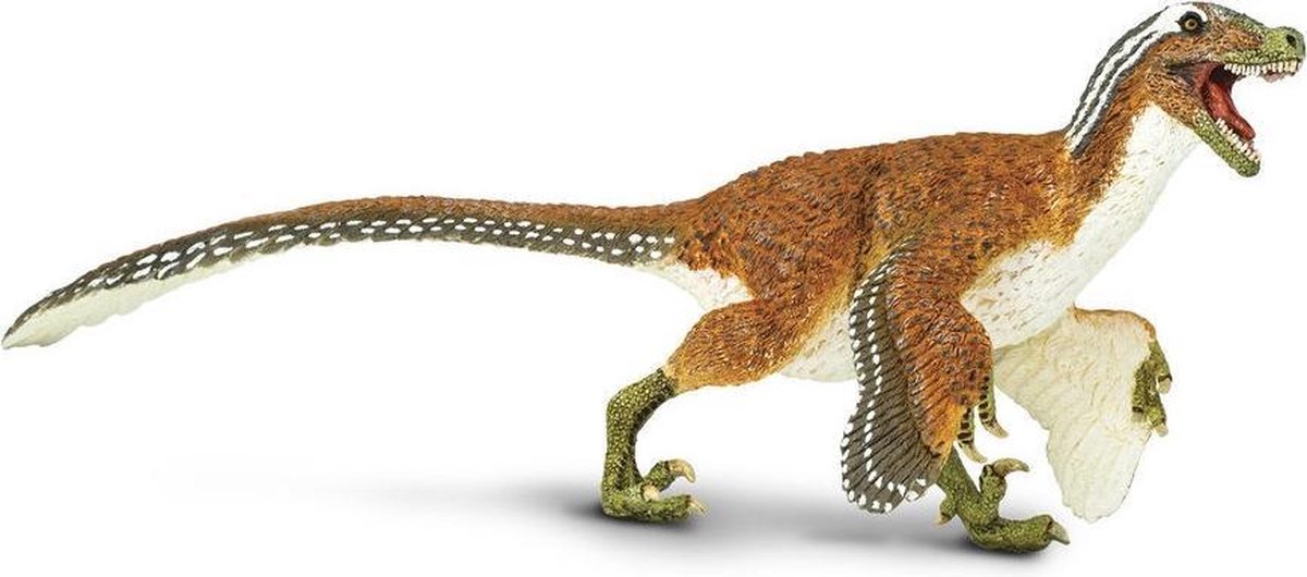 Safari Dinosaurus Velociraptor Jongens 21,5 Cm Rubber Oranje