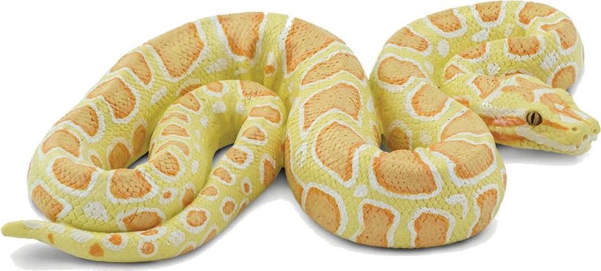 Safari Speeldier Donkere Tijgerpython Junior 14,2 Cm Geel/oranje