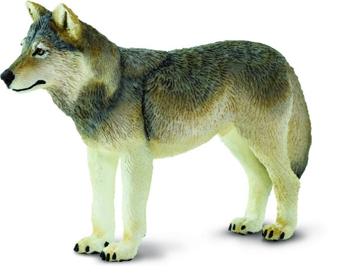 Safari Speeldier Wolf Junior 9 X 6,5 Cm Grijs