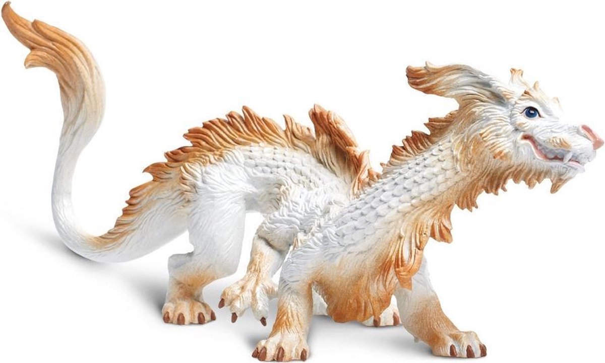 Safari Speelfiguur Good Luck Dragon 11,5 X 12 Cm Wit/bruin