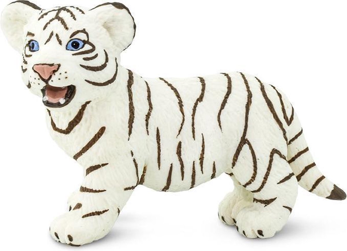 Safari Welp Bengaalse Tijger Junior 8 Cm Rubber Wit/zwart