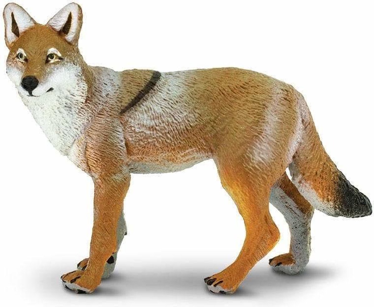 Safari Wilde Dieren Koyote Junior 9 Cm Lichtbruin/wit