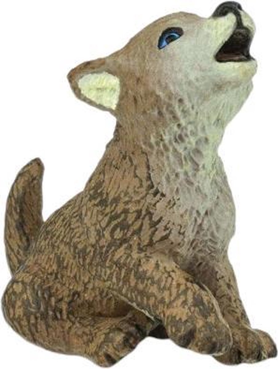 Safari Wilde Dieren Wolf Jong Junior 4,6 Cm Lichtbruin/wit