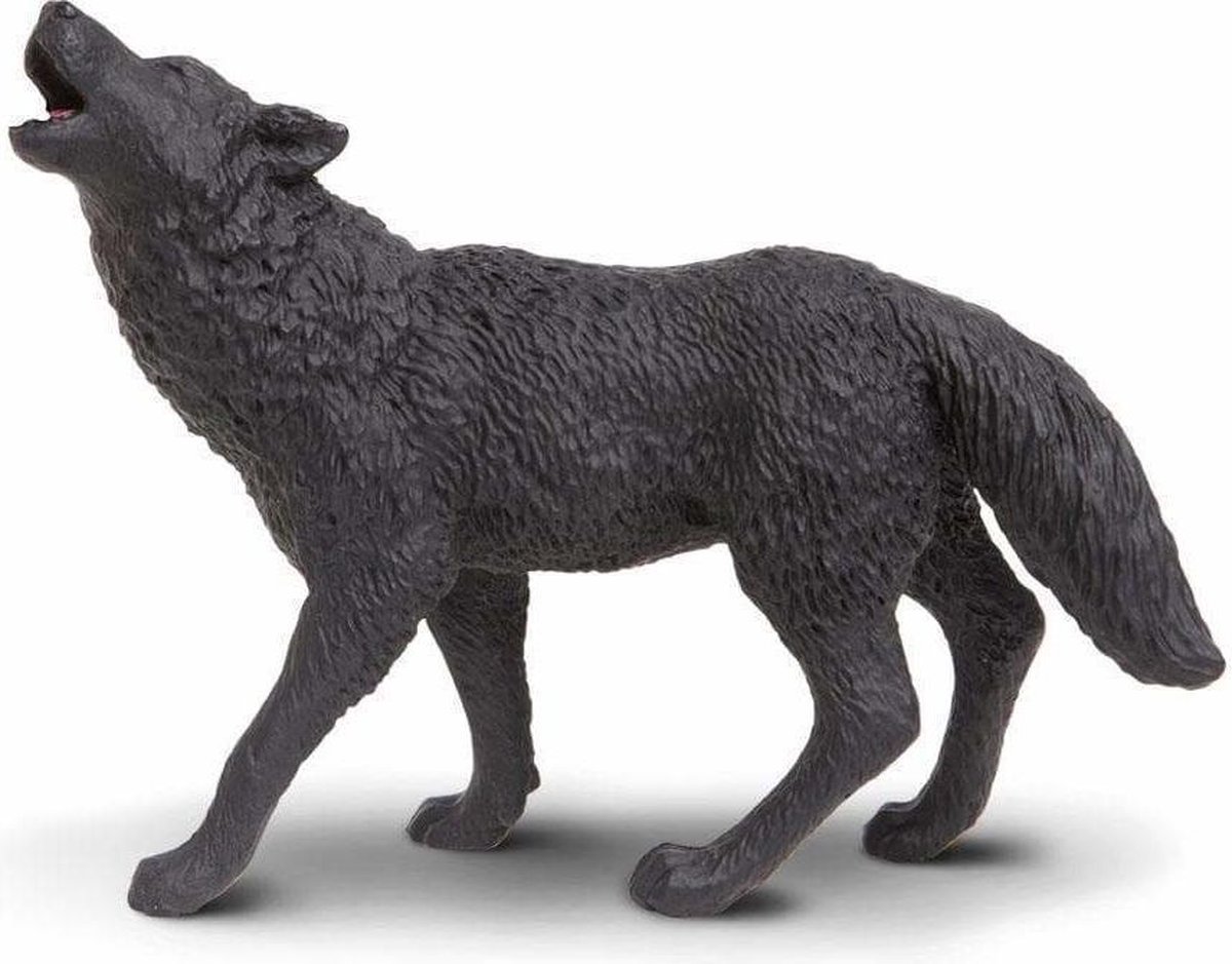 Safari Wilde Dieren Wolf Junior 9,5 Cm Zwart