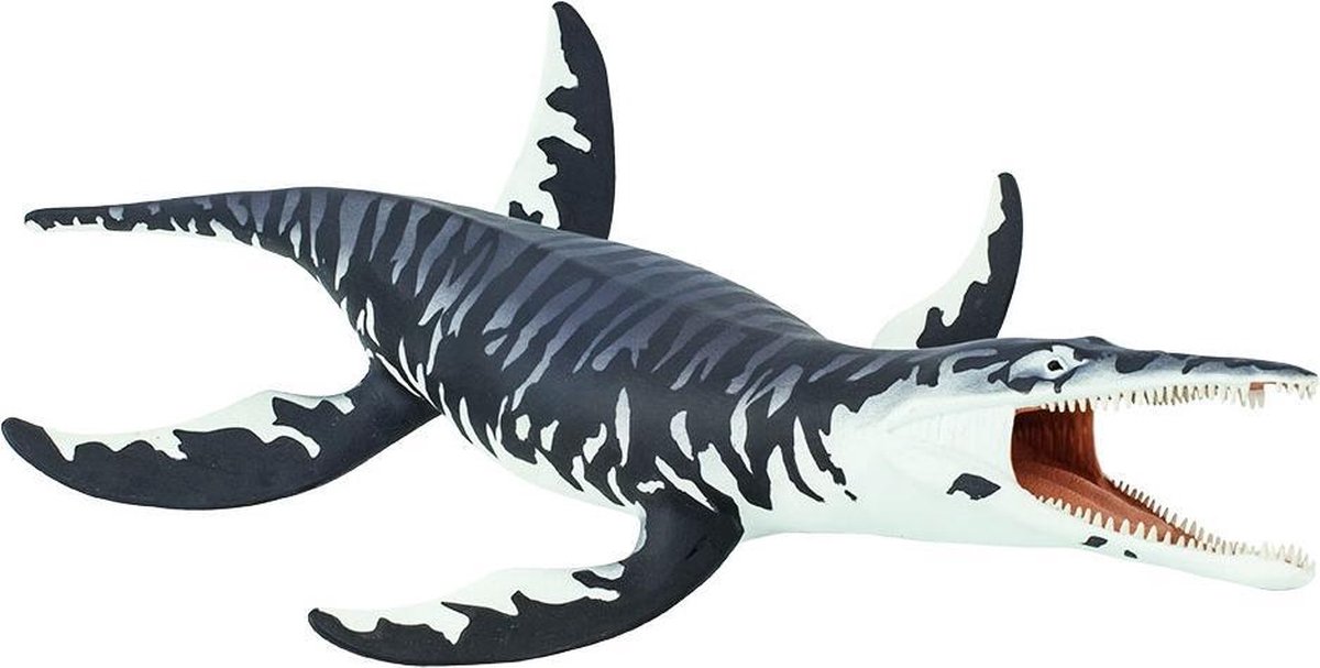 Safari Zeereptiel Kronosaurus Junior 34 Cm Rubber Zwart/wit