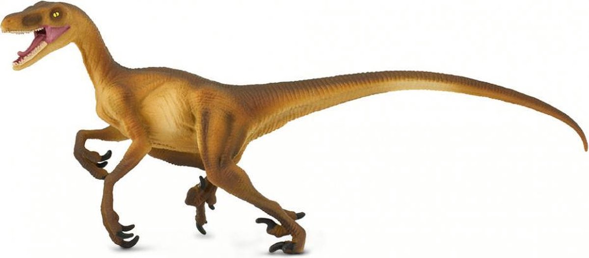 dinosaurus Velociraptor junior 21 cm rubber bruin