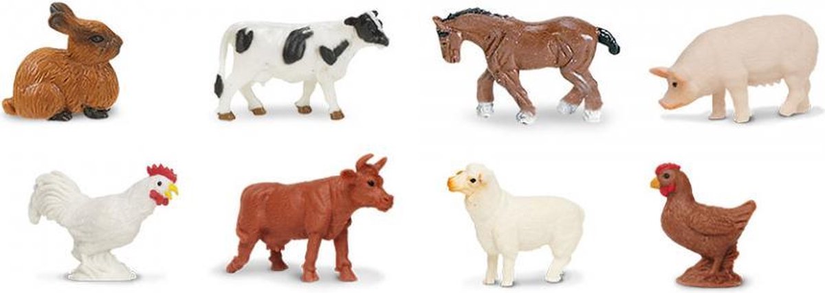 mini-figuren Good Luck boerderij 2 cm rubber 8 stuks