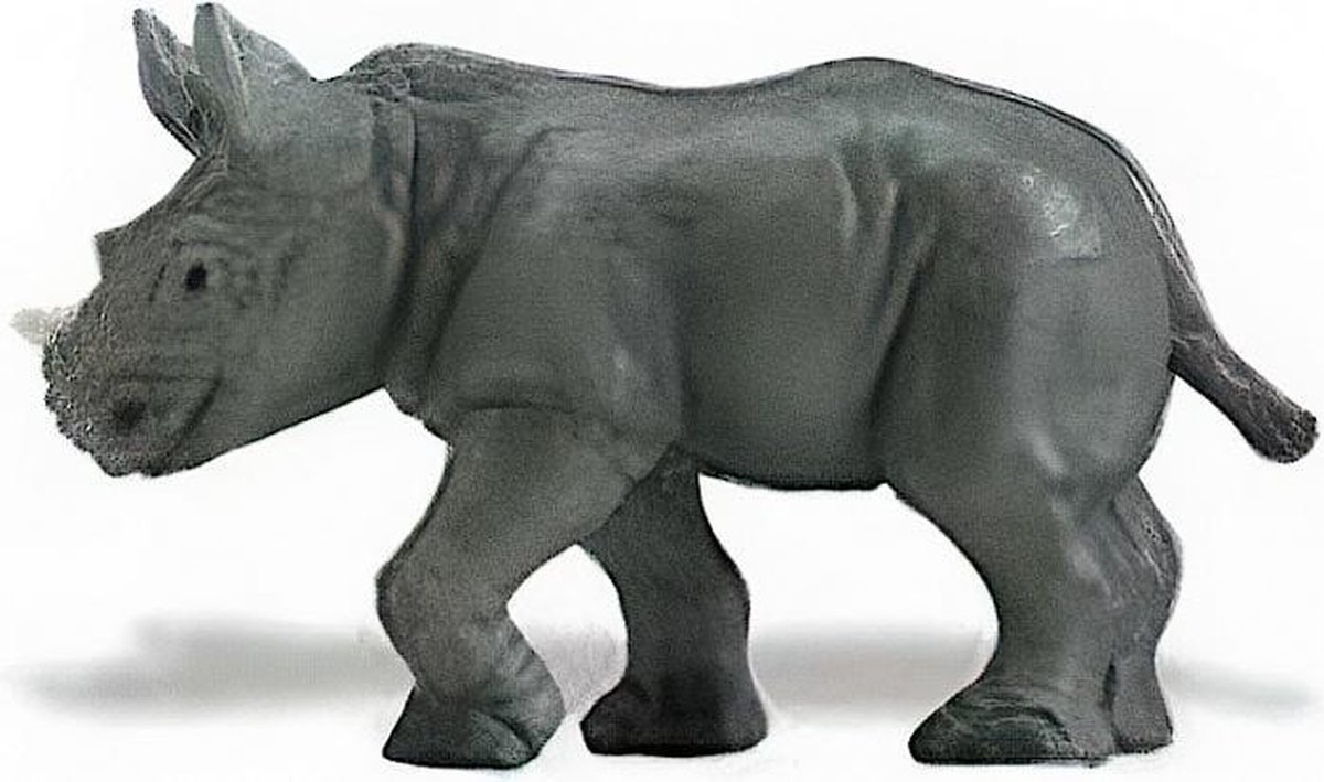 speeldier babyneushoorn junior 7,5 cm grijs