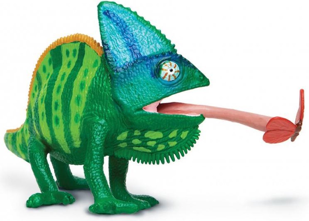 speeldier kameleon 23,5 cm groen/blauw