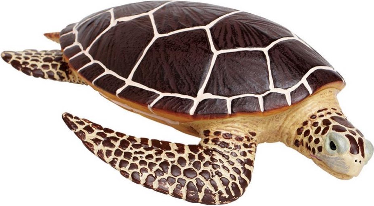 speeldier zeeschildpad 21 cm bruin/geel