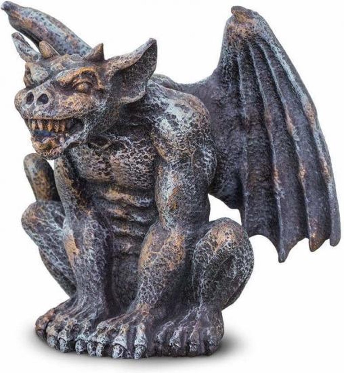 speelfiguur Gargoyle jongens 9 cm zilver/brons