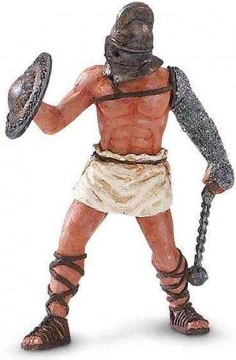 speelfiguur Gladiator junior 5 cm bruin/grijs