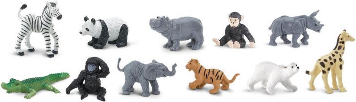 speelset wilde dieren junior 4-7,5 cm 48 stuks