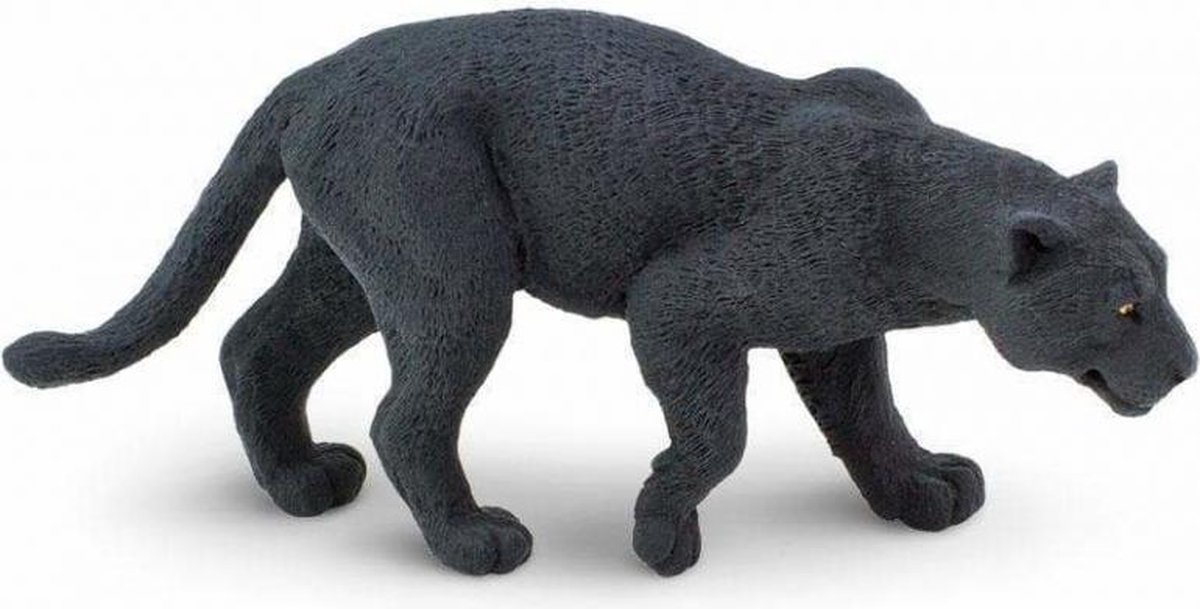 wilde dieren Zwarte jaguar junior 10,25 cm zwart